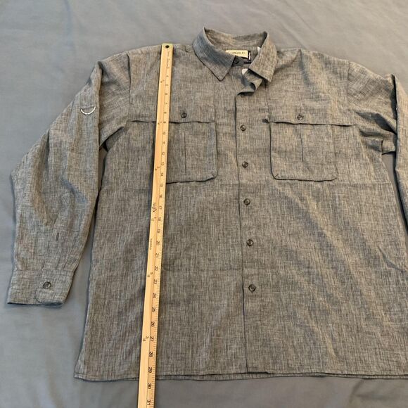 Magellan Outdoors Shirt Mens Large Gray Angler Fit Fishing Long Sleeve - Picture 4 of 6